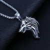 HNSP Viking Wolf Pendant Necklace For Men Chain Neck Male Goth Punk Jewelry Gift