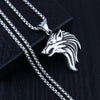 HNSP Viking Wolf Pendant Necklace For Men Chain Neck Male Goth Punk Jewelry Gift