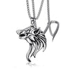 HNSP Viking Wolf Pendant Necklace For Men Chain Neck Male Goth Punk Jewelry Gift