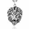 HNSP Viking Wolf Pendant Necklace For Men Chain Neck Male Goth Punk Jewelry Gift