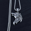 HNSP Viking Wolf Pendant Necklace For Men Chain Neck Male Goth Punk Jewelry Gift