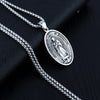 HNSP Vintage Oval Virgin Mary Chain Pendant Necklace For Men Women Neck Lucky Punk Jewelry Gift