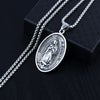 HNSP Vintage Oval Virgin Mary Chain Pendant Necklace For Men Women Neck Lucky Punk Jewelry Gift