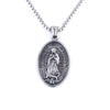 HNSP Vintage Oval Virgin Mary Chain Pendant Necklace For Men Women Neck Lucky Punk Jewelry Gift