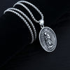HNSP Vintage Oval Virgin Mary Chain Pendant Necklace For Men Women Neck Lucky Punk Jewelry Gift