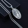 HNSP Vintage Oval Virgin Mary Chain Pendant Necklace For Men Women Neck Lucky Punk Jewelry Gift