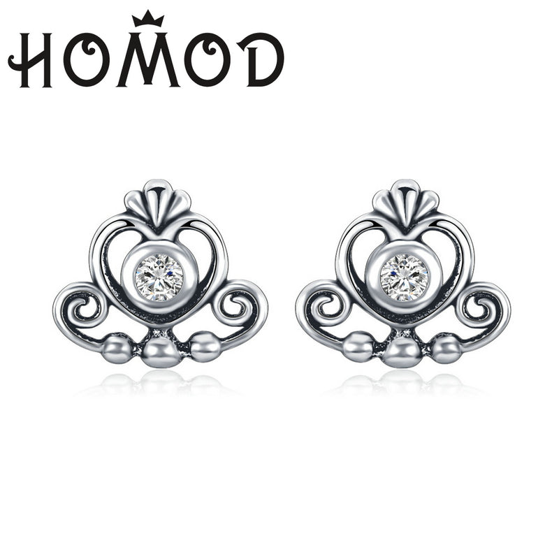2020 Presents Silver Color Mickey Stud Earrings Sparkling Minnie Brand Earrings Women Fashion Jewelry