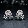 2020 Presents Silver Color Mickey Stud Earrings Sparkling Minnie Brand Earrings Women Fashion Jewelry