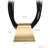 HONGYE JEWELRY    Big Bib Multilayer Black Pu Leather Necklace Women Man Punk Chokers