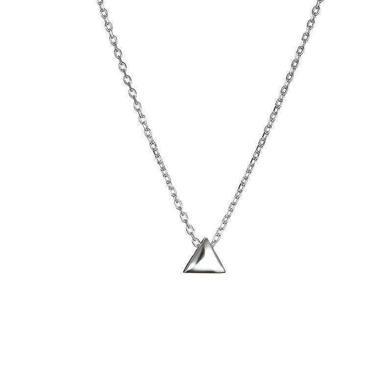 Simple 925 Sterling Silver Triangle Pendant Necklaces for Women/Men Punk Vintage 2020 New Arrival Jewelry Drop Shipping