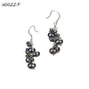 3-7mm High Quality White Cultured Pearl Earring Pair in Grape For Wedding Women Girl Gift
