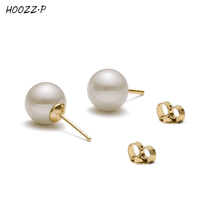 Handpicked High Quality Luster 7-8mm Round White Lavender Pink Color Cultured Pearl Stud Earrings for Women
