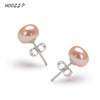 Handpicked High Qualtitly 7-8mm Button Cultured Pearl Stud Earrings for women