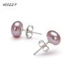 Handpicked High Qualtitly 7-8mm Button Cultured Pearl Stud Earrings for women