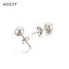 Thank You Gift Handpicked High Qualtitly 6-7mm White Button Cultured Pearl Stud Earrings