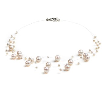White 3-9mm High Luster Quality Cultured Pearl Necklace Trendy Wedding Necklace For Women