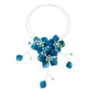 2021 Projection Blue Turquoises Baroque Shell Flower Choker Necklace Statement Party Jewelry Gift