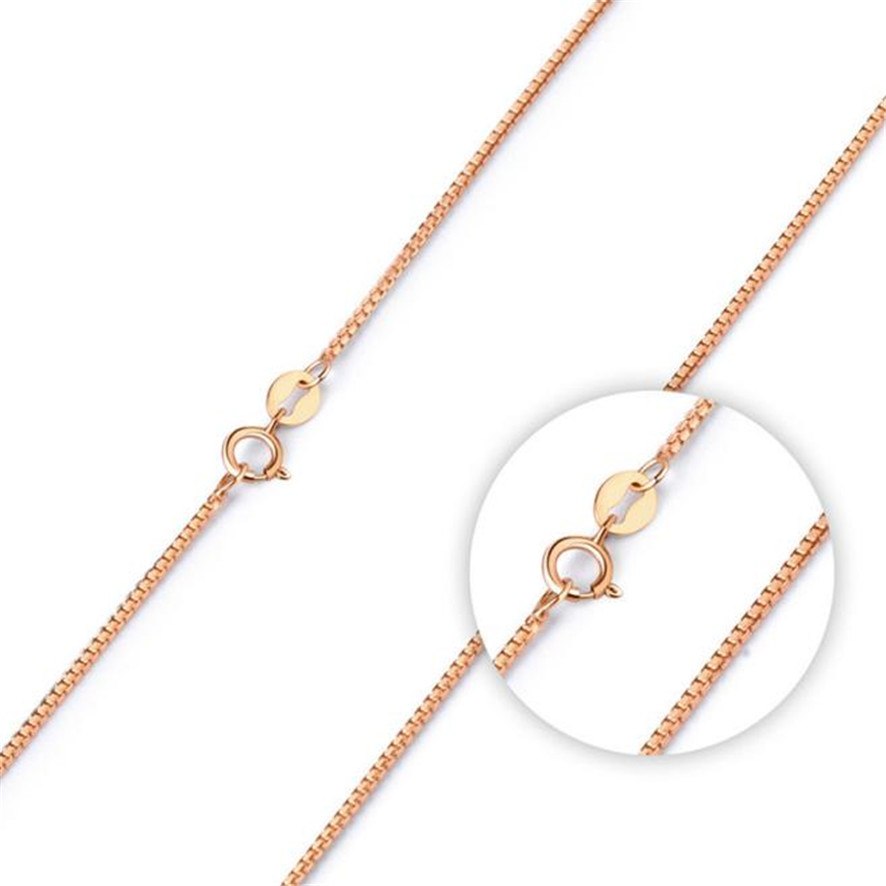 HOT Brand Women's Fashion Fine Jewelry Rose Gold Collares Box Chain Necklace For Men Women 10#0.56