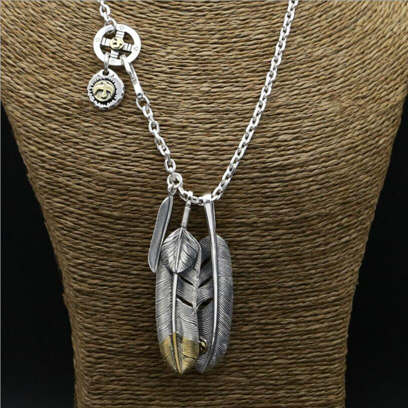 HOT SALE Takahashi classic feather fly 100% real 925 sterling silver Chain Necklace Pendant for men or women fine jewelry GN2