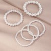 S！！！  5Pcs Women Bracelet Stretch Multilayer Jewelry Plastic Faux Pearl Beads Bracelet Wedding