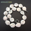 large size baroque button coin shape natural freshwater pearls white color choker necklace fine jewelry for every clothes