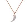Horn Tooth Stainless Steel Pendant Necklace For Woman Gold Silvery Cute CZ Zircon Summer Trendy Necklaces Jewelry