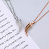 Horn Tooth Stainless Steel Pendant Necklace For Woman Gold Silvery Cute CZ Zircon Summer Trendy Necklaces Jewelry