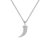 Horn Tooth Stainless Steel Pendant Necklace For Woman Gold Silvery Cute CZ Zircon Summer Trendy Necklaces Jewelry