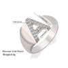 HQD Adjustable Open Finger Ring Gold Silvey CZ Crystal Initials A Rings for Women 2022 Jewelry