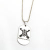 HSIC Movie Pirates of the Caribbean Necklace Jack Sparrow Beads Chains Skull Head Dog Tag Pendant Necklaces For Fans HC12288