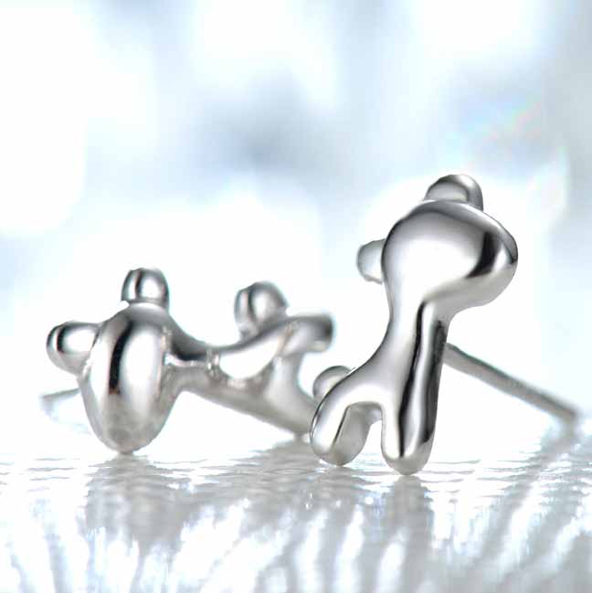 silversmith S925 silver nail girl cute deer-shaped jewelry anniversary gift women silver earrings