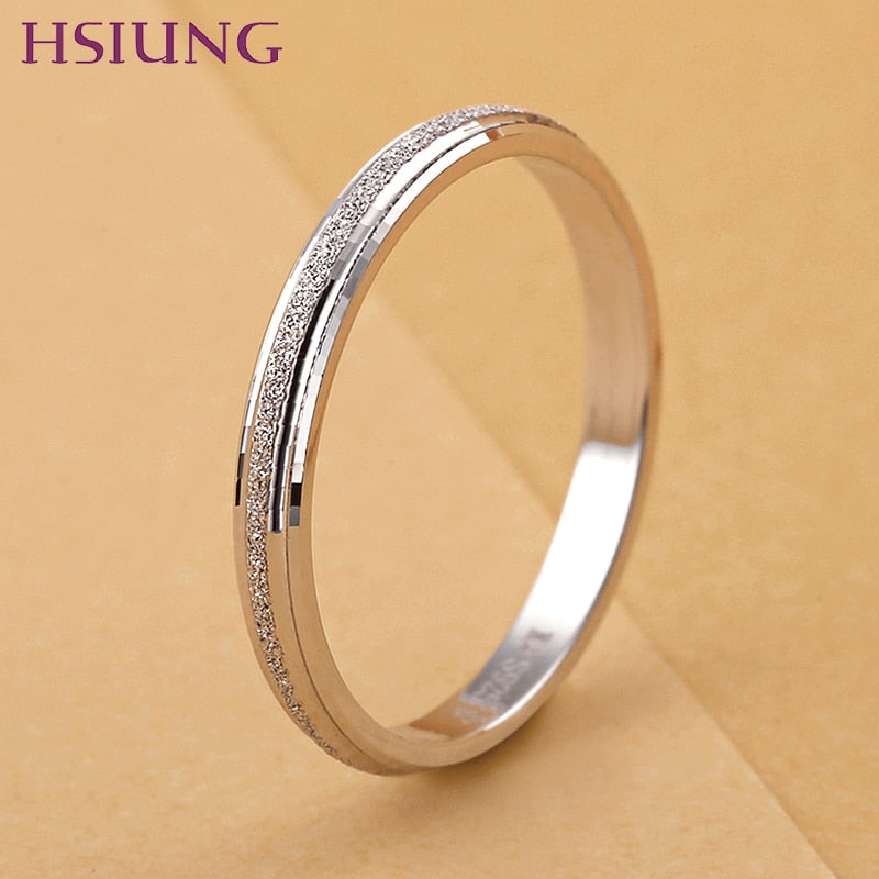 silversmith S925 sterling silver fashion trendy hipster simple nail sand engraving lovers' pair Rings