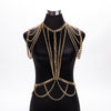 MEILIYISHI Gold chunky Metal Body shoulder Chain Jewelry Necklace shoulder chain Harness Dress Decor Slave Chain Jewelry