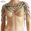 Chran Multi-layer Shoulder Necklace Chain Bohemia Festival Costume Black Body Chain Jewelry
