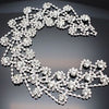 Flower shape crystal clear rhinestone applique rhinestone shoulder chain with tassel wedding dress decoration DIY sew on stone