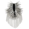 2pcs Women Shoulder Board Brooch Punk Metal Long Rivet Stud Spike Tassel Epaulette Clothes Ornaments