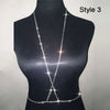 Style Women Silver Plated Rhinestone Chains Leg Chains Sexy Unique Design Waist Body Chains Jewelry For Beach Party