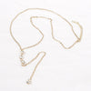 Women Long Necklace Body Sexy Chain Bare Back Gold crystal Rhinestone Pendant Chain Necklace Backdrop Beach Body Jewelry
