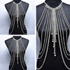 Silver Summer Style Jewelry Punk Metal Multilayer Tassel Body Chain Gold Silver Plated Long Crystal For Women