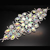 Flower shape crystal clear rhinestone applique rhinestone shoulder chain with tassel wedding dress decoration DIY sew on stone