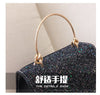 Soft PU sequins single shoulder inclined  hardware chain  lock slanting Solid  Casual occasion  Decoration bag