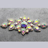 Flower shape crystal clear rhinestone applique rhinestone shoulder chain with tassel wedding dress decoration DIY sew on stone