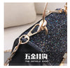Soft PU sequins single shoulder inclined  hardware chain  lock slanting Solid  Casual occasion  Decoration bag