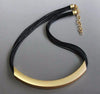 simple design black leather chain metal chain necklace clavicle accessories