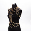 MEILIYISHI Gold chunky Metal Body shoulder Chain Jewelry Necklace shoulder chain Harness Dress Decor Slave Chain Jewelry