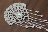 Flower shape crystal clear rhinestone applique rhinestone shoulder chain with tassel wedding dress decoration DIY sew on stone