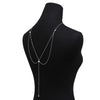 Women Long Necklace Body Sexy Chain Bare Back Gold  Gold Crystal Pendant Chain Necklace Backdrop Beach Body jewelry