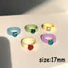 HUANZHI 2021  Colourful Transparent Resin Acrylic Rhinestone Geometric Square Round Rings Set for Women Jewelry Travel Gifts