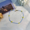 HUANZHI 2021 Sweet Blue Smiley Flower Star Heart Transparent Beads Choker Necklace For Women Girls Party Jewelry