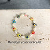 HUANZHI Bohemia Transparent Irregular Flowers Colorful Bead Pearl Pendant Metal Chain Necklace for Women Girls Vacation Jewelry